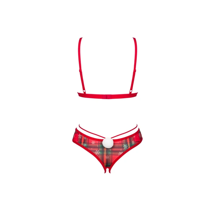 Bielizna Ms Merrilo, 2-częściowy zestaw M/L, OBSESSIVE, regulowane ramiączka, złota zawieszka