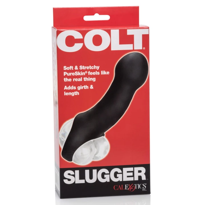 Nakładka do penisa Colt Slugger Black - materiał: elastyczny elastomer, długość: 16 cm