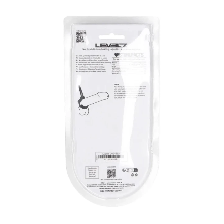 Regulowany pierścień erekcyjny LEVELZ - silikonowy, 5mm, z suwakiem, czarny