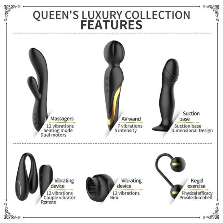 Zestaw wibracyjny - PRETTY LOVE Queen's Luxury Collection, 7 funkcji, bezprzewodowy pilot
