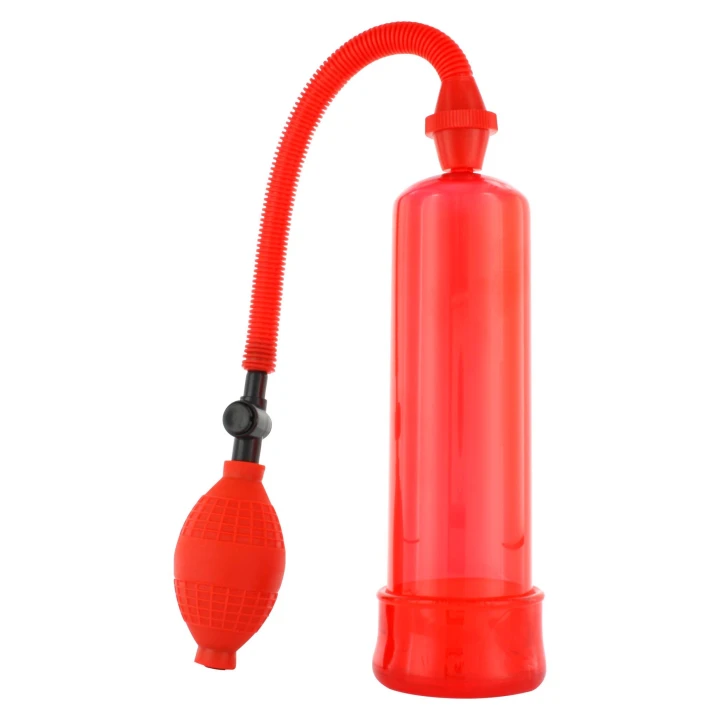 Pompa do powiększania penisa - Red | ABS, TPE, PVC bez ftalanów | 19.8 cm cylinder