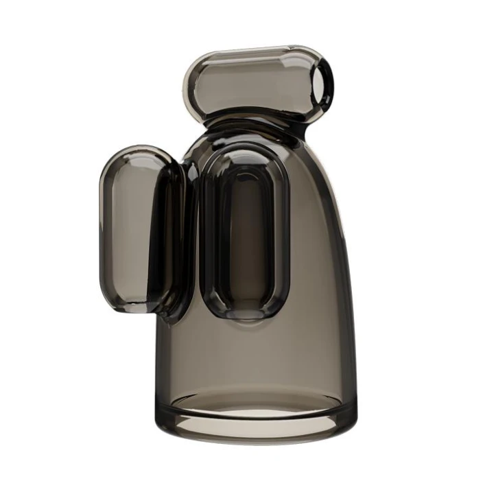 Nakładka wibracyjna na penisa BAILE z podwójnymi kulami - TPR, 3 tryby wibracji, czarna