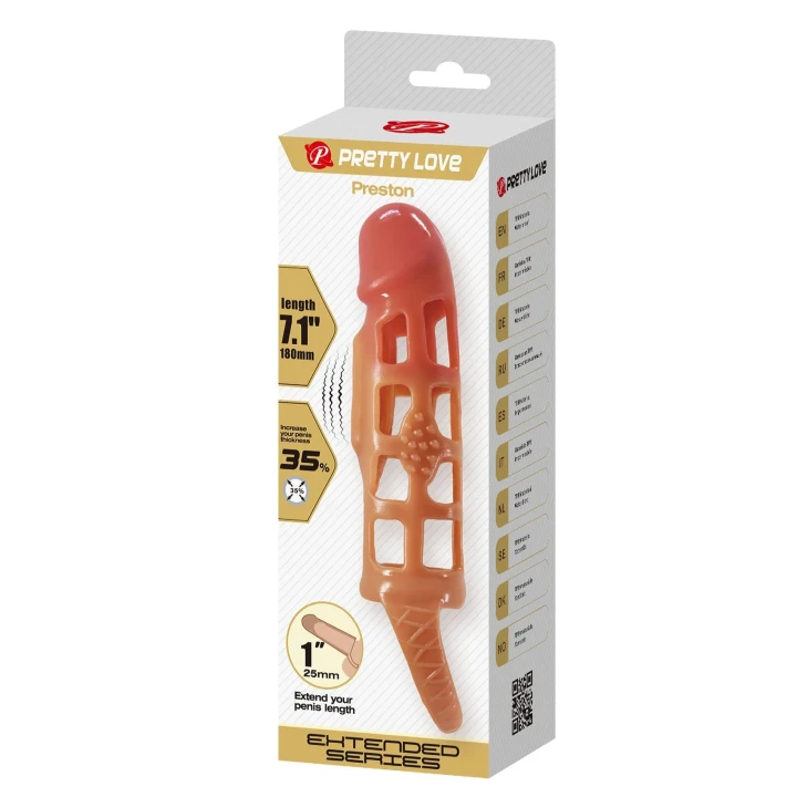 Pierścień erekcyjny PRETTY LOVE - Preston, 18 cm, elastyczny TPR, strukturalny