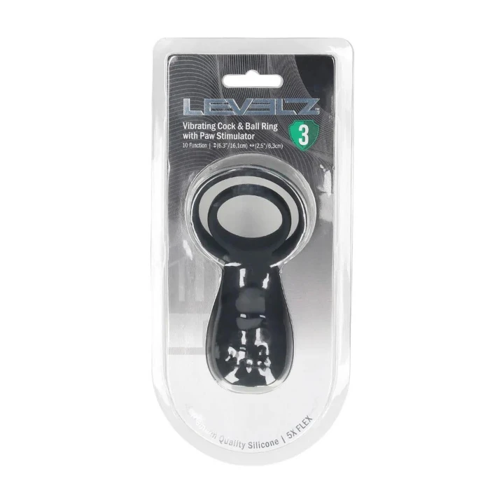 Pierścień erekcyjny z wibracją LEVELZ, silikonowy, 16,1 cm, z stymulatorem paw.