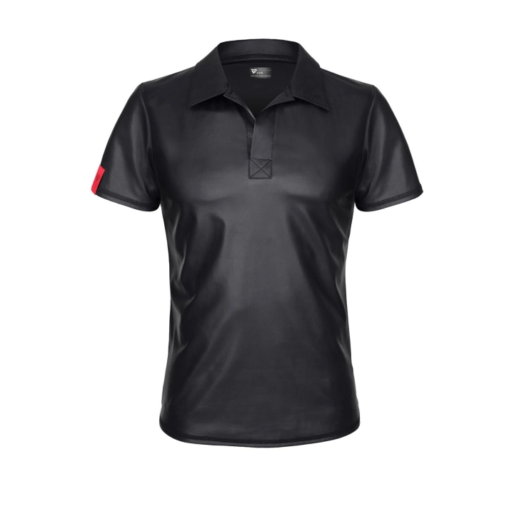 Koszulka polo REGNES FETISH PLANET – wetlook, czarna, elastyczna (3XL)