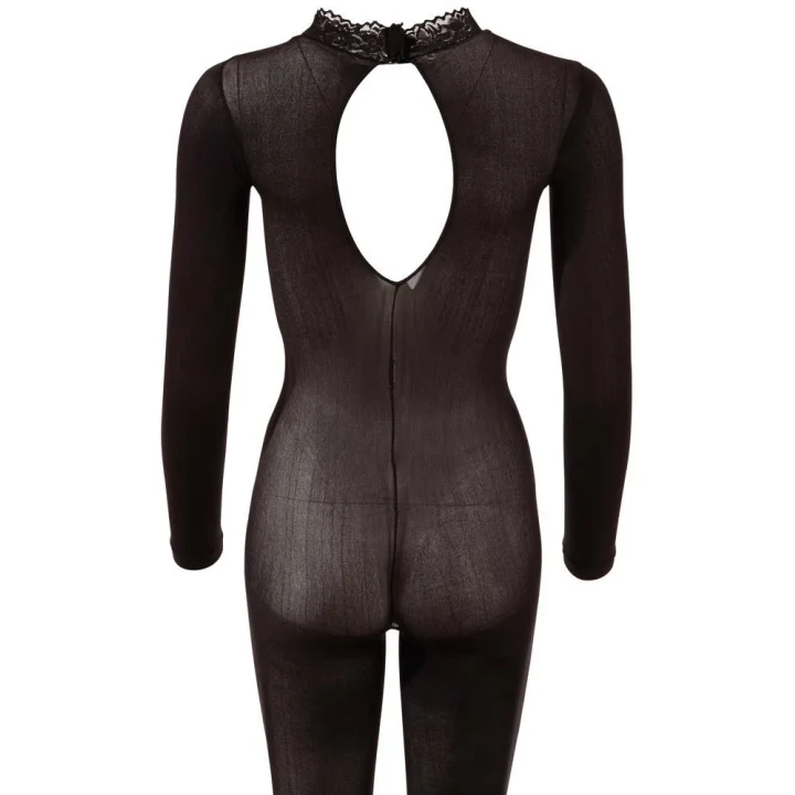Catsuit erotyczny z koronkowym kołnierzem, 100% poliamid, rozmiar M/L