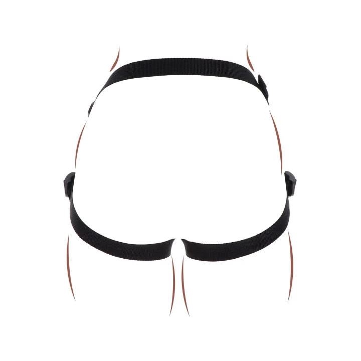 Uprząż strap-on TOYJOY Get Real, regulowana, z 3 silikonowymi pierścieniami, poliester