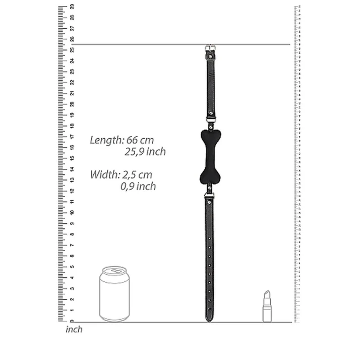 Knebel silikonowy Ouch! - Kształt kości, regulowane paski, wysoka jakość