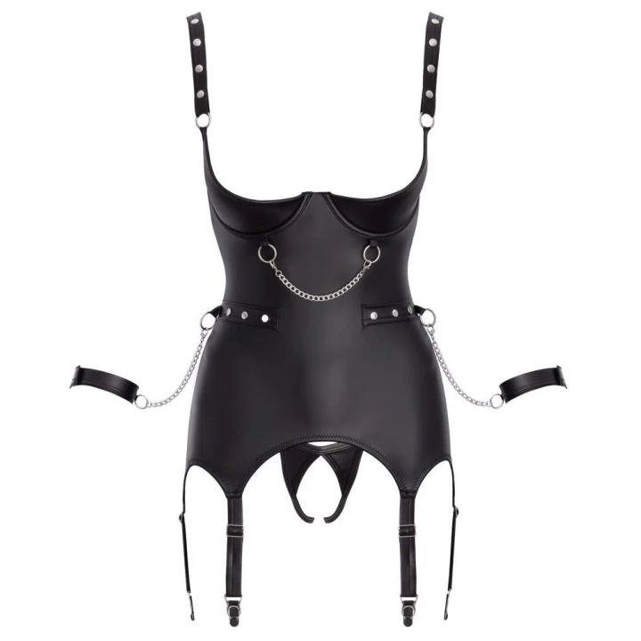 Gorset Basque COTTELLI, otwarte miseczki, regulowane ramiączka, 90% poliester