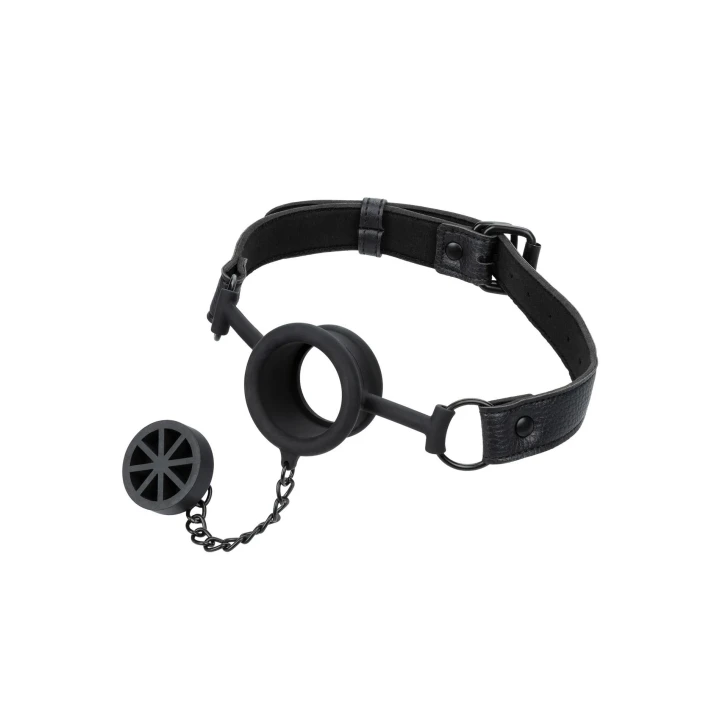 Akcesorium kontroli - Stopper Gag, silikonowe, regulowany pasek, otwór 3,75 cm