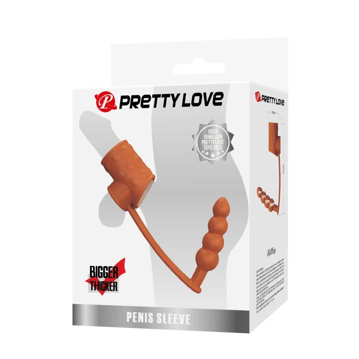 Korek analny - PRETTY LOVE Rilley, TPE, wodoodporny, pierścień erekcyjny