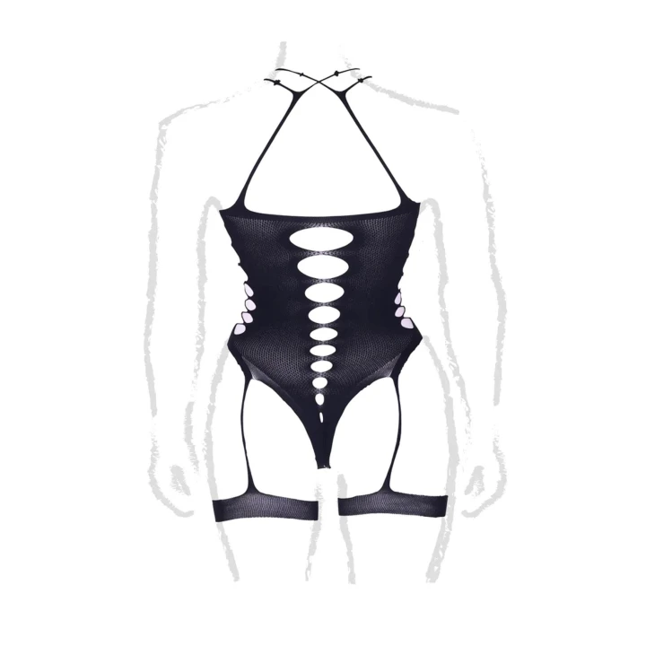 Body Metis XVI - LE DESIRE, Plus Size, Siateczkowy wzór, Elastyczne materiały