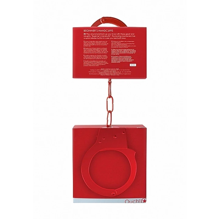 Kajdanki dla początkujących - Seria Red, metalowe, z przyciskiem uwalniającym