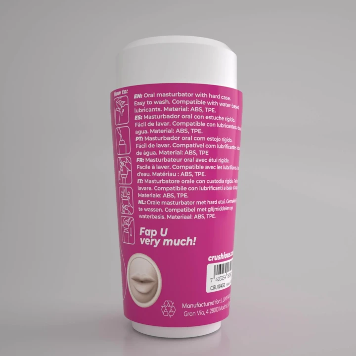 Masturbator męski Crushious Fappucino – ustny Sweet, regulowany efekt ssania, TPE/ABS