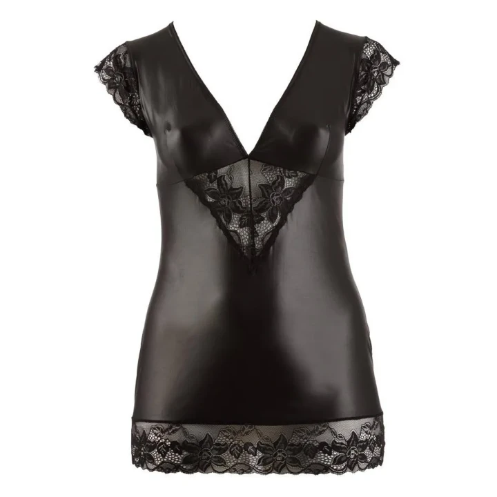 Sukienka wetlook XL COTTELLI LINGERIE z koronką, elegancka i zmysłowa