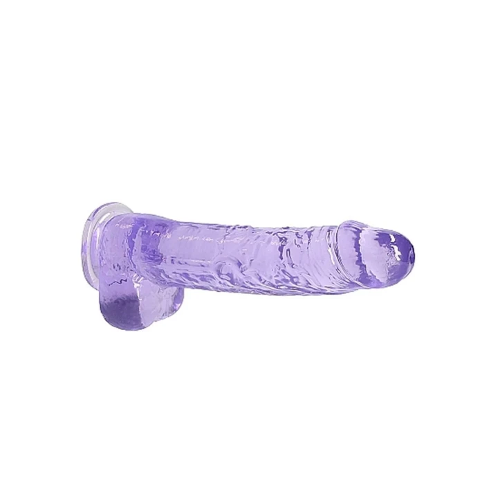 Dildo REALROCK CRYSTAL CLEAR 23 cm, różowy, przyssawka, wodoodporny, bez ftalanów