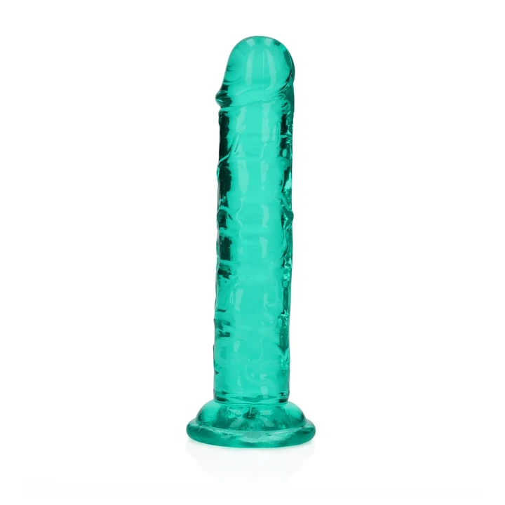 Dildo REALROCK CRYSTAL CLEAR, 6” (15,5 cm), z przyssawką, wodoodporne, bez ftalanów
