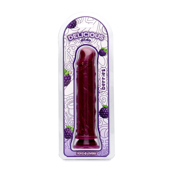 Dildo Jim Berries Delicious, 20 cm długości, 4 cm średnicy, zapach jeżyny