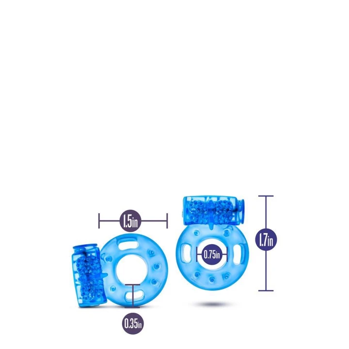 Pierścienie wibracyjne na penisa 2-szt. | Materiał: ABS/TPE, Wibracje 30 min