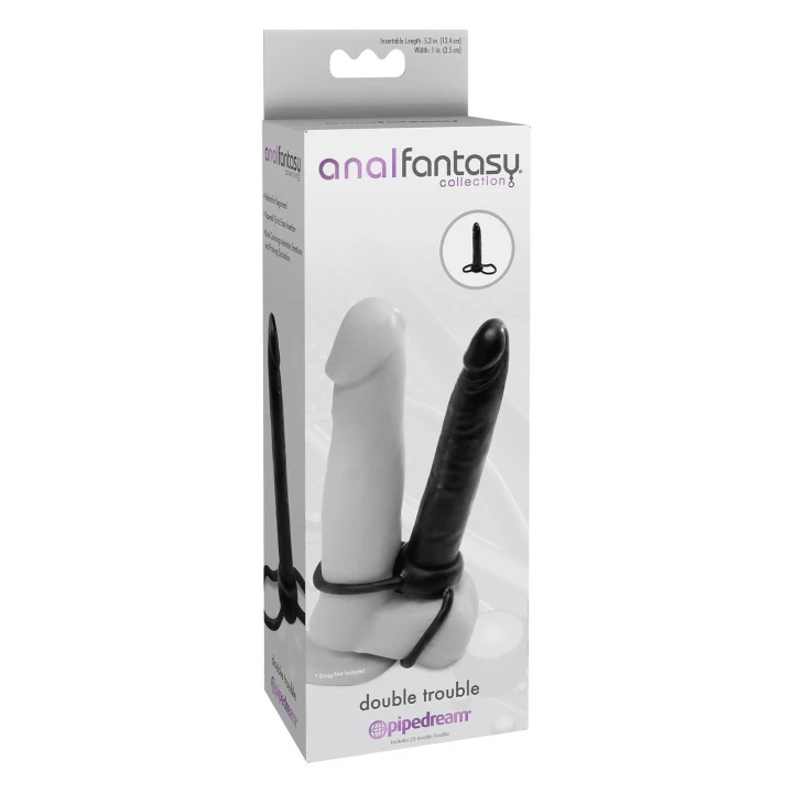 Dildo Double Trouble Collection - TPR, z wzmocnieniem erekcji, bezszwowy