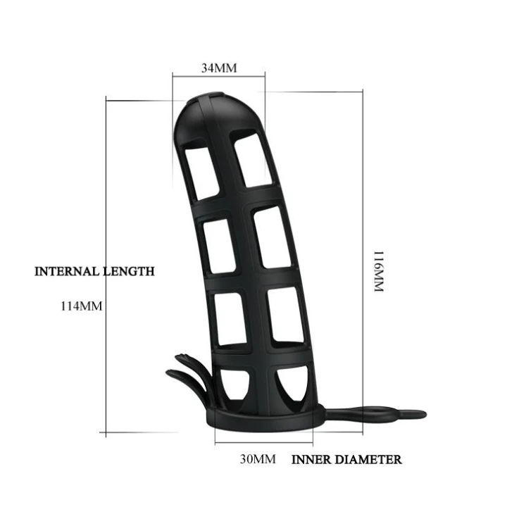 Nakładka na penisa PRETTY LOVE - Silikonowa, Rozciągliwa, Zwiększająca Długość i Obwód