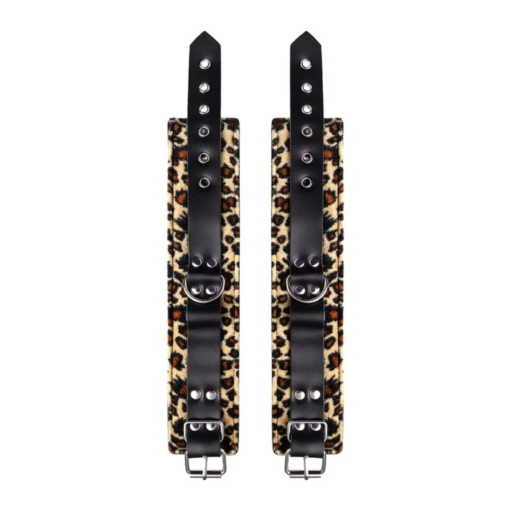 Kajdanki na Kostki Anonymo, skóra PU, nadruk, regulowane, 27 cm