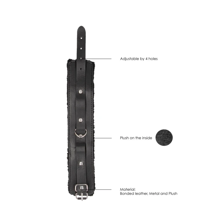 Kajdanki na kostki OUCH! - Pluszowe, Skórzane, Z regulowanymi paskami