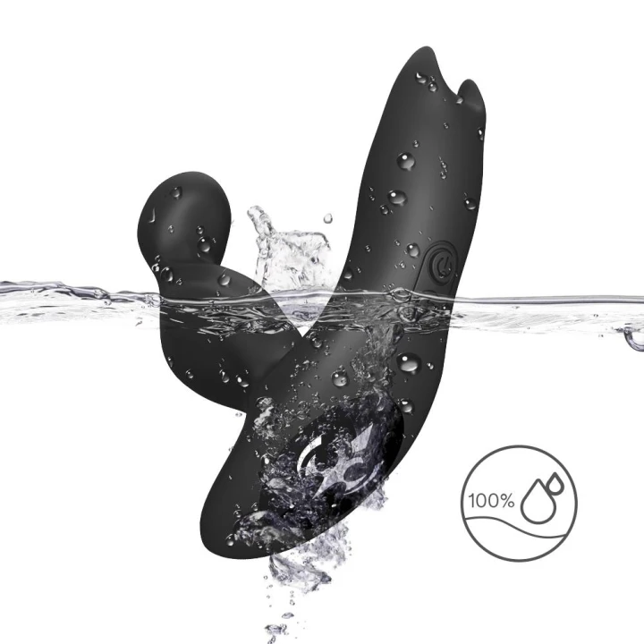 Masażer prostaty Bat King Black, silikonowy, 9 trybów wibracji, wodoodporny