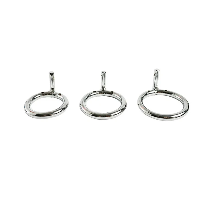 Klatka na penisa stalowa Premium z regulowanym zapięciem i trzema pierścieniami