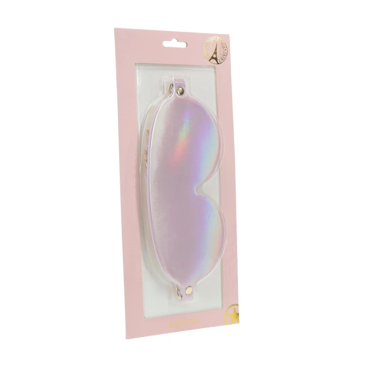 Opaska na oczy - Paris Collection by Ouch! - skóra bonded, metalowe detale, różowa