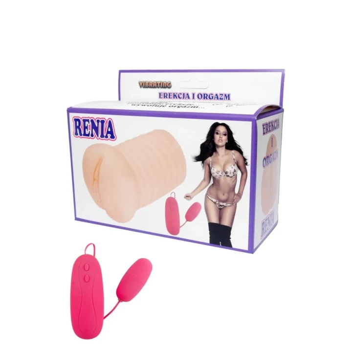 Masturbator z wibracją RENIA 15 cm, Cyber skóra, 12 trybów wibracji