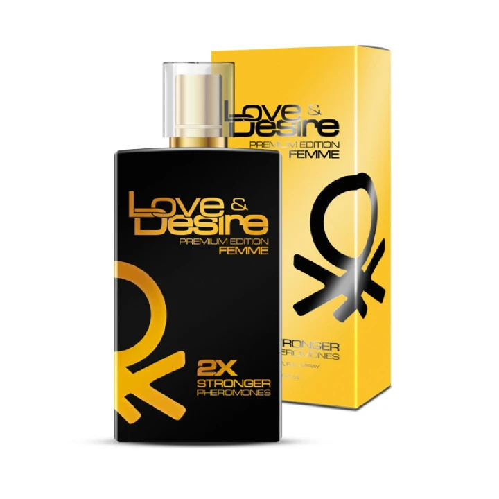 Perfumy damskie Feromony-Love & Desire GOLD 100 ml, owocowo-kwiatowy zapach, zmysłowy.