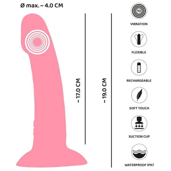 Wibrator You2Toys Heart Guy Pink, wodoodporny, 10 trybów wibracji, silikonowy