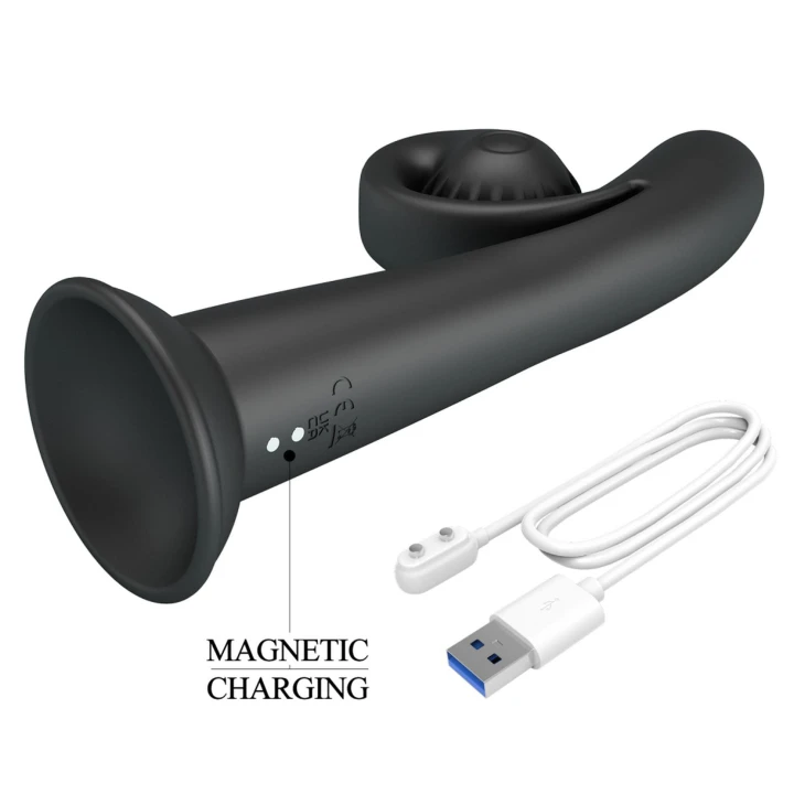 Stymulator wibracyjny PRETTY LOVE - Selma Snail, silikon, 10 trybów, czarny