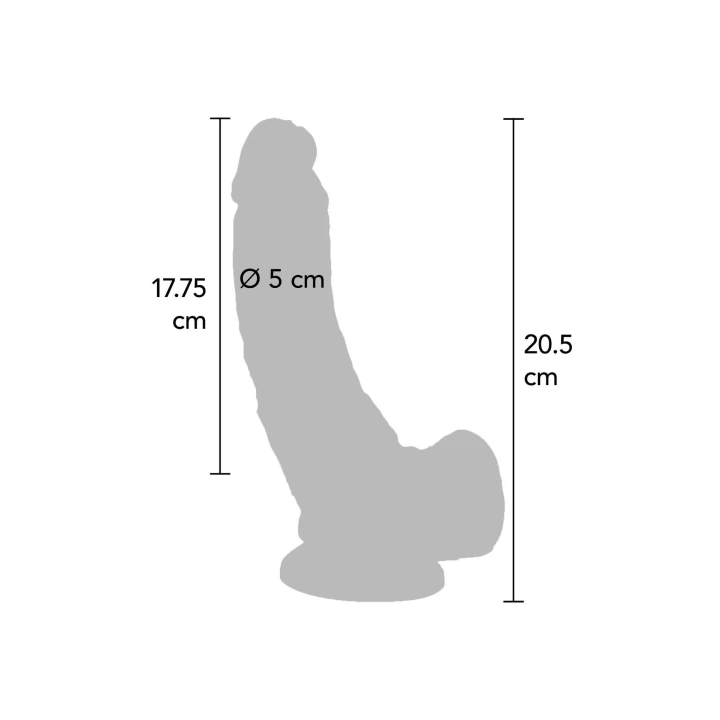 Dildo 8 cali TOYJOY z wibracjami, realistyczny kolor ciała, PVC bez ftalanów