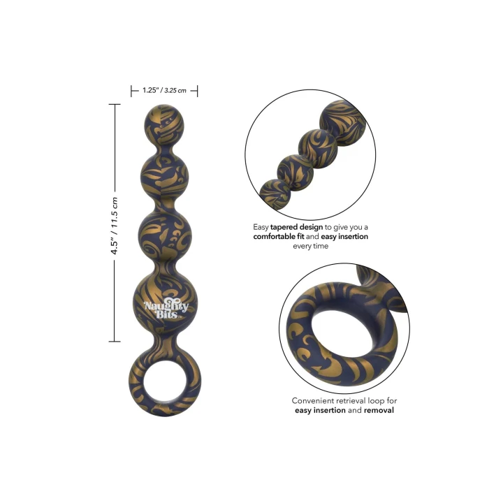 kulki analne Naughty Bits, silikon, wodoodporne, długość 11.5 cm, 3.25 cm średnicy