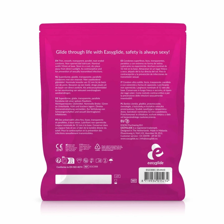 Prezerwatywy ultracienkie EasyGlide – 40 szt., anatomiczne, zwiększona wrażliwość