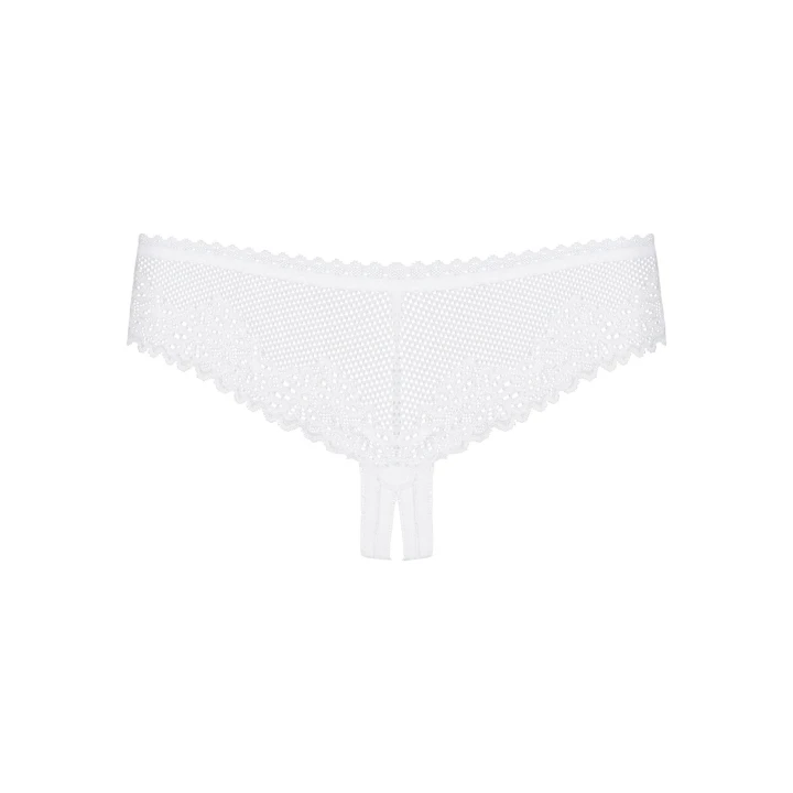 Stringi koronkowe Alabastra OBSESSIVE, otwarte, elastyczny materiał 90% poliamid, S/M