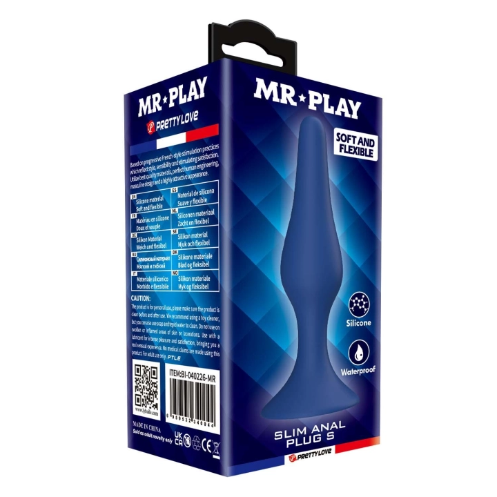 Korek analny MR. Play Slim S – silikonowy, średnica 2,5 cm, długość 10,3 cm