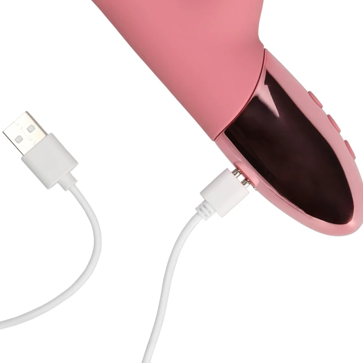 Wibrator królik Loveline, z obrotowymi koralikami, silikonowy, wibrujący