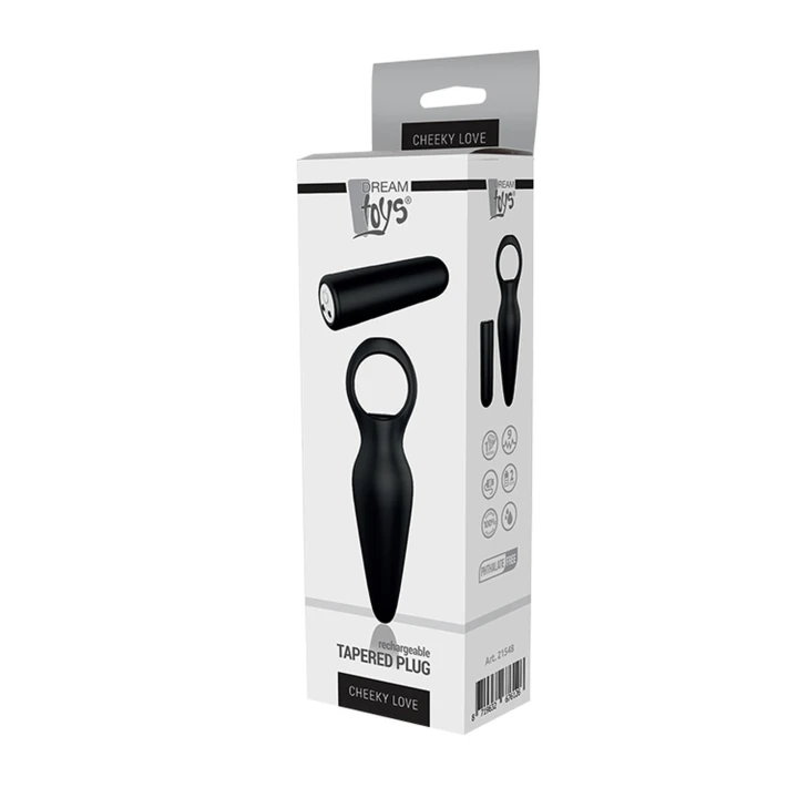 Plug analny wibrujący DREAM TOYS, silikonowy, średnica 3,3 cm, z bateriami