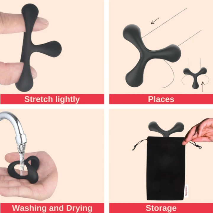 Pierścień na penisa Nappex™ Jari - 100% wodoodporny, medyczny silikon, 3 rozmiary