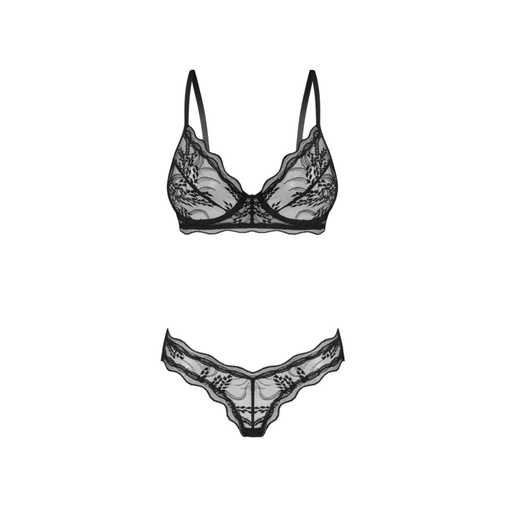 Komplet bielizny OBSESSIVE — rozmiar M/L, fiszbiny, regulowane ramiączka