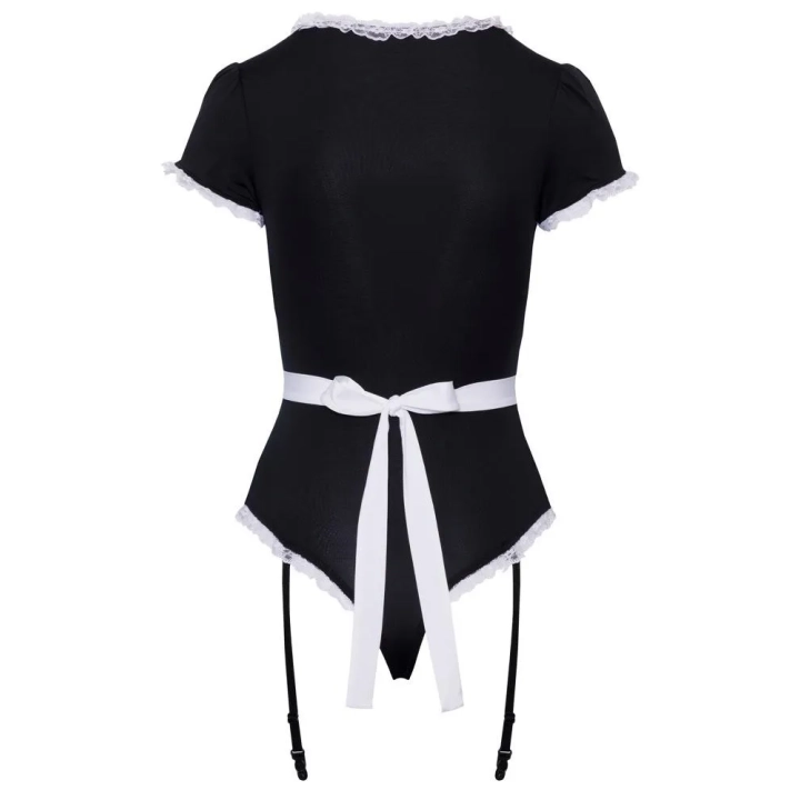 Body kelnerki COTTELLI LINGERIE z regulowanymi szelkami i eleganckim fartuszkiem