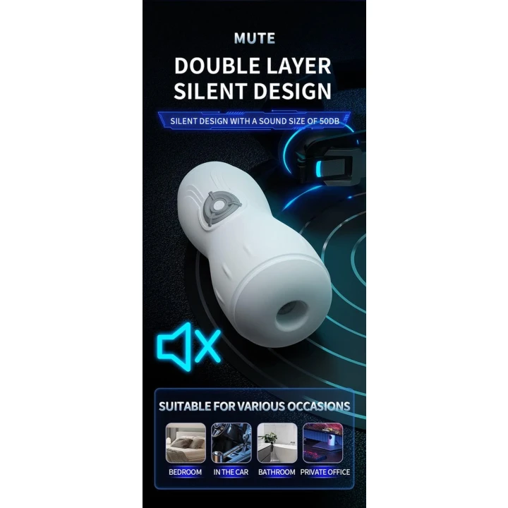 Masturbator - Power Escorts BR311 - Duży rozmiar, 10 funkcji, funkcja dźwięku