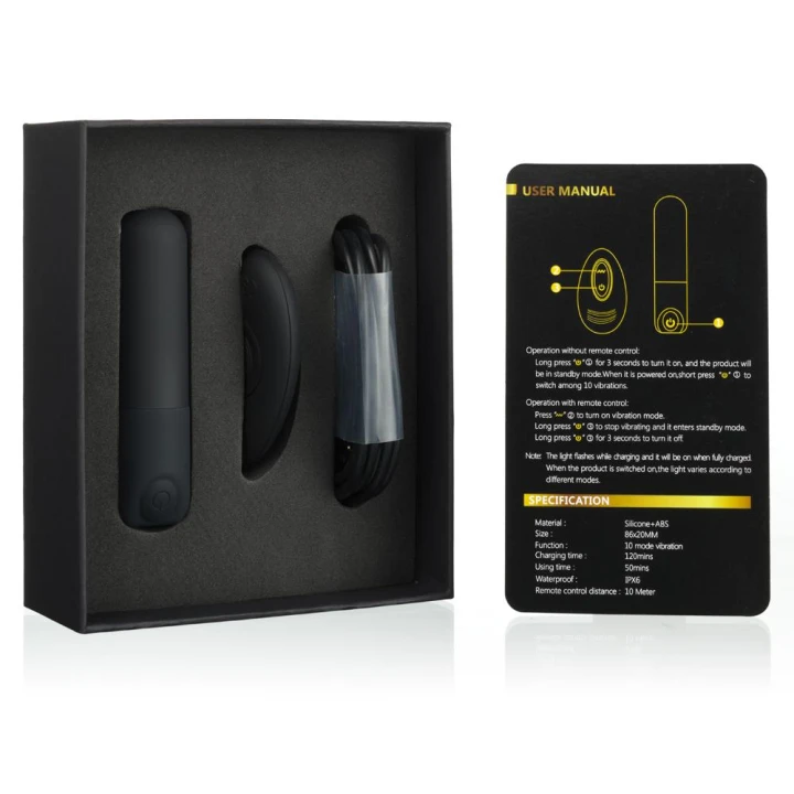 Mini wibrator INTY Toys - PULSE z pilotem, 10 trybów, wodoodporny, silikon