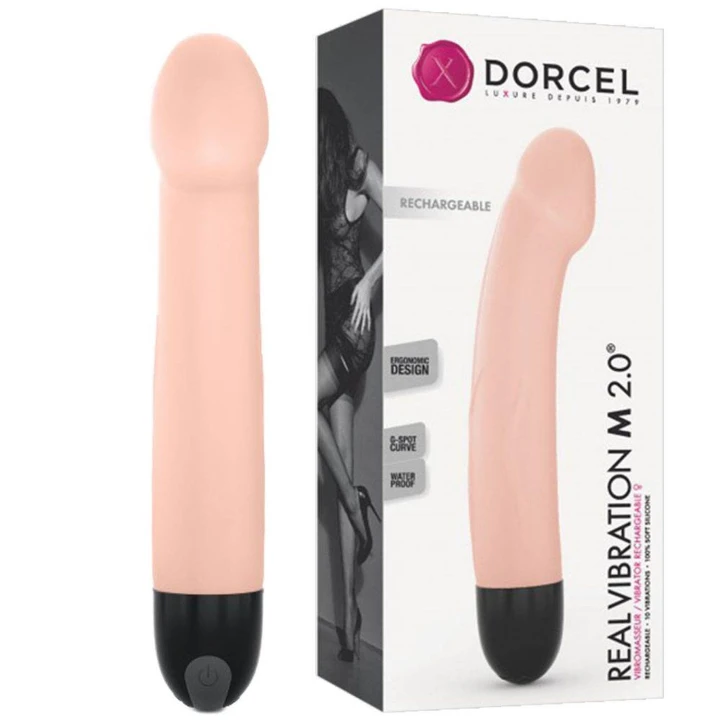 Wibrator realistyczny Dorcel Real Vibration 21,95 cm, 10 trybów, silikon medyczny
