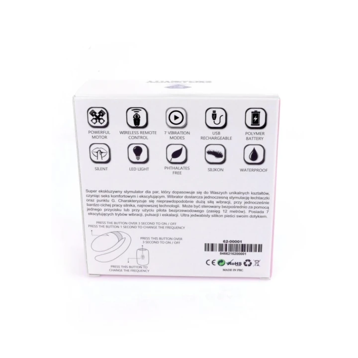 Stymulator łechtaczki V-Vibe Pink, silikon medyczny, 7 funkcji, pilot bezprzewodowy