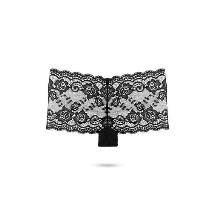 Stringi wibracyjne PantyRebel z 12 ustawieniami wibracji, czarne, wodoodporne