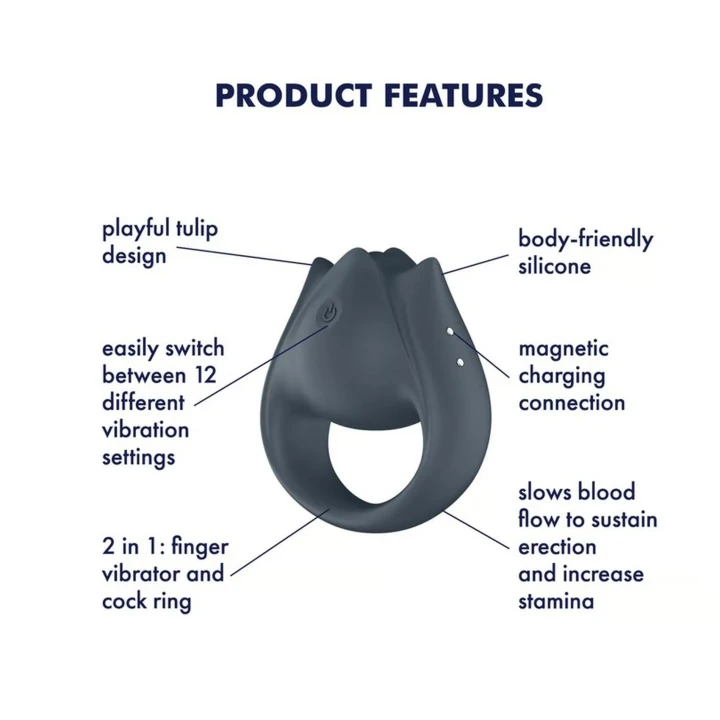 Wibrator 2 w 1 Satisfyer Perfect Pair 2, silikon medyczny, 12 programów wibracji, IPX7